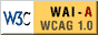 Level A conformance icon, W3C-WAI Web Content Accessibility Guidelines 1.0